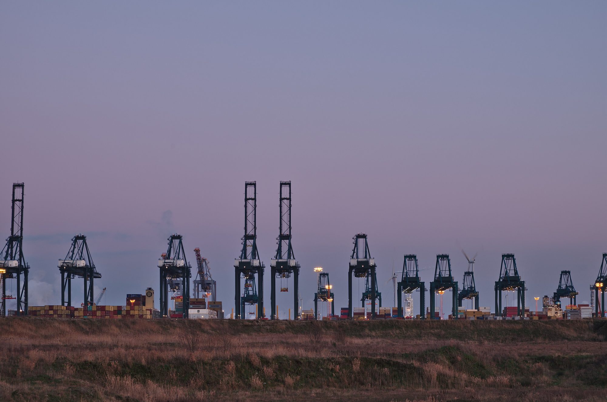 Container cranes at the Port of Antwerp